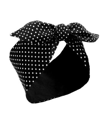Costume headband white polka point bandana headband wire headband retro hair band headgear hair accessories for women and girls (black small dots) - Buy Online on GoSupps.com