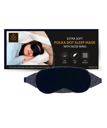 Samadhaan Cotton Sleep Mask for Sleeping Soft Comfortable Night Eye Mask | Eye Mask for Sleeping | 100% Blackout Mask & Nose Wire | Adjustable Band | Travel Essentials | for Women Men -Black Mask