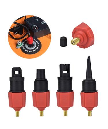 Alon Inflatable SUP Pump Adaptor with Standard Conventional Air Multi-Valve Attachment, SUP Pump Adaptor Compressor Air Valve Converter with 4 Air Valve Nozzles for Boat, Paddle Board, Bed, Etc