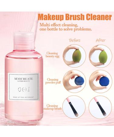 3-in-1 Makeup Brush Cleaning Mat & Silicone Cleaner - Multifunctional Drying Basket with Handle - Professional Makeup Brush Cleaner (150ml) - Yellow - Buy Online on GoSupps.com