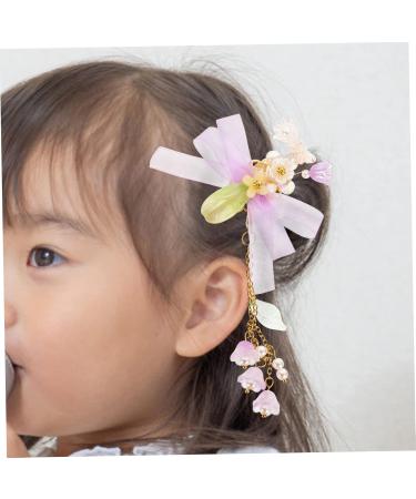 Beaupretty 5 Pairs tassel flower hair clip baby hair clip girls hair clips kids hair accessories mauve ribbon girls barrette flower hair clips for kids girls hairpin Hanfu Miss flower hairpin - Buy Online on GoSupps.com
