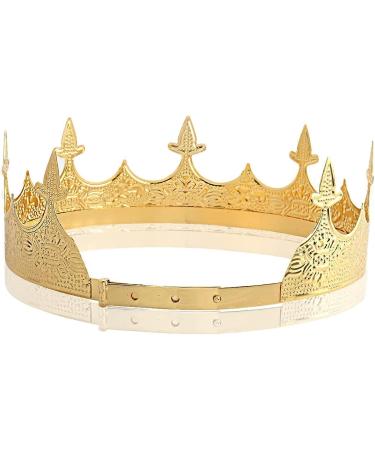 Royal King Metal Crown Hair Jewelry for Men - Halloween Gold Tiara Diadem - Buy Online on GoSupps.com