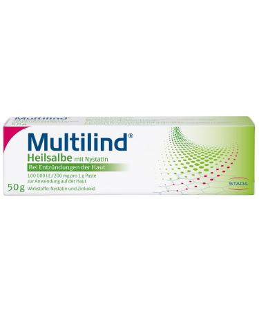 Multilind healing ointment - zinc ointment in inflammation of the skin with the anti -mushroom active ingredient nystatin and antibacterial zinc oxide - 1 x 50 g ointment 50 g (1 Pack)