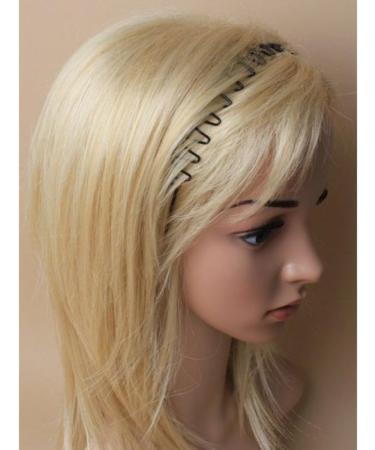 Mens Womens Black Wavy Flexi Comb Wire Alice band Hairband Sports Gym Headband - Buy Online on GoSupps.com