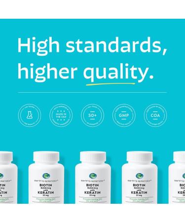 Earth's Splendor Biotin 10 000 mcg + Keratin 25mg Promotes Healthy Hair Strong Nails and Skin Support 60- Day Supply Biotin with Keratin - Buy Online on GoSupps.com
