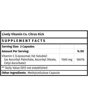 LIVELY VITAMIN CO. Citrus Kick Liposomal Vitamin C 120 Vegan Capsules - Buy Online on GoSupps.com