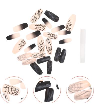 Didiseaon 1 Set Halloween fake nails spider web stick on nail coffin manicure nails halloween nails 4th of july press on nails halloween nail art false nails patch abs nail stickers woman - Buy Online on GoSupps.com