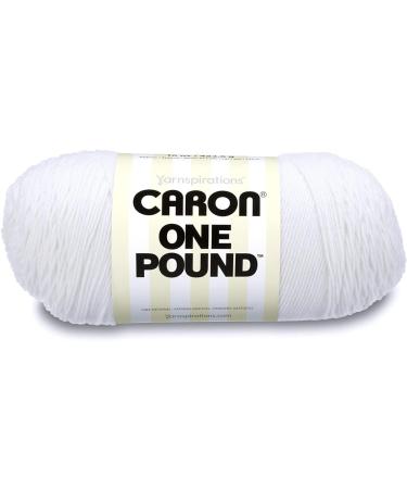Caron One Pound White Yarn 2-Pack - 454g/16oz Each - 4 Medium Worsted Yarn - 812 Yards - for Knitting and Crochet - Acrylic Material - Buy Online on GoSupps.com