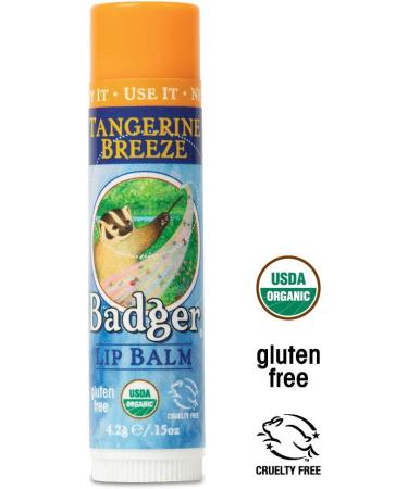 Badger Lip Balm Tangerine Breeze 0.15 oz | Natural Moisturizing Balm - Buy Online on GoSupps.com
