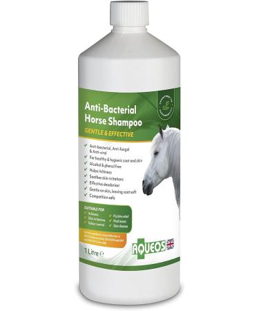 Aqueos Antibacterial Antiviral Antifungal Horse Shampoo - for Itchy Skin Minor-Wounds Cuts Grazes Skin Irritations & Sensitive Skin | Soothing & Deodorising Medicated Shampoo Alternative | 1L 1 l (Pack of 1) - Buy Online on GoSupps.com