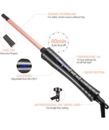 9mm Small Curling Wand for Thin Hair - Ceramic Barrel Curling Iron with Adjustable Temperature - 3/8 Inch Square - Buy Online on GoSupps.com