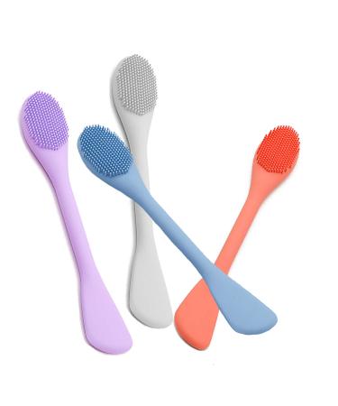 Silicone Face Mask Brush for Gentle Exfoliating & Mask Application - Orange/Dark Blue - Buy Online on GoSupps.com