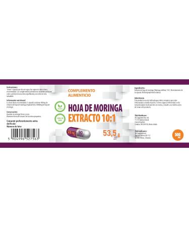 Moringa Leaf Equivalent to 5 000mg (500mg of 10:1 extract) 90 Vegan Third Party Tested Laboratory Tested High Strength Supplement - Buy Online on GoSupps.com