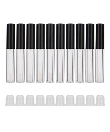 10 Pack 1.5ml Transparent Lip Gloss Tubes - Refillable DIY Lip Balm Containers with Rubber Inserts - Black - Buy Online on GoSupps.com