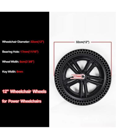 INSTR Electric Wheelchair Rear Wheel Assembly Honeycomb Solid Tires Back Wheel Replacement 12 1/2 x 2 1/4 - Black Pack of 2 - Buy Online on GoSupps.com