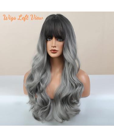 Buy Honybia Gray Ombre Wig - Long Synthetic Heat-Resistant Ponytail for Women | Perfect for Costumes & Parties - Buy Online on GoSupps.com