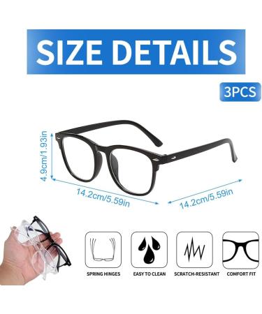 SCJJZ Blue Filter Glasses - 3 Pack Anti-Blue Light Flat Mirror for Eye Protection - International Shipping Available - Buy Online on GoSupps.com