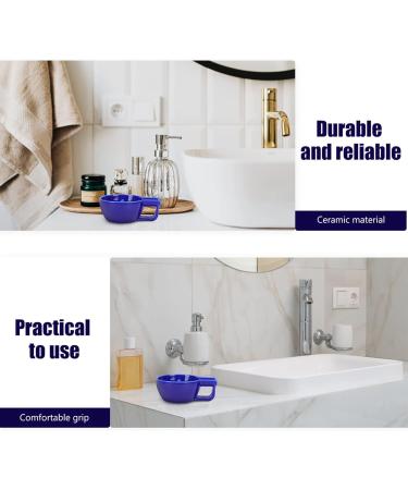 FOMIYES Travel Shaver & Ceramic Shaving Bowl | Non-Slip Handle Wide Mouth Soap Cup | Perfect Gift for Dad | Blue Men's Razors | International Shipping Available - Buy Online on GoSupps.com