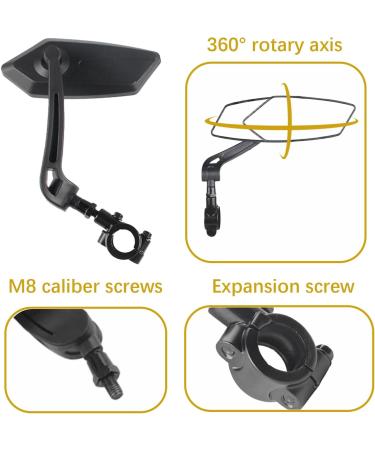 Xiaoxiaozhijia HD 360 Swiveling Foldable Handlebar Rear Mirror for E-Bikes | Left Side Bicycle Mirror for Scooters - Buy Online on GoSupps.com