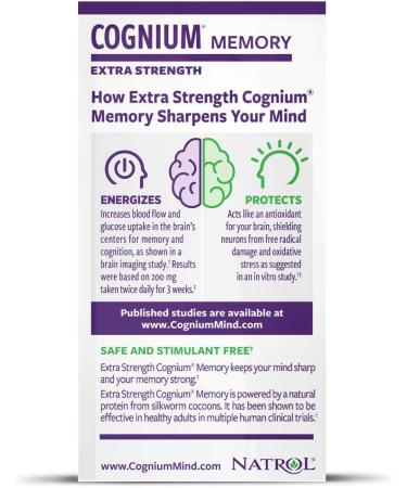 Natrol Cognium Extra Strength 200mg - Memory & Brain Health, 60 Tablets, Clinically Studied - Buy Online on GoSupps.com