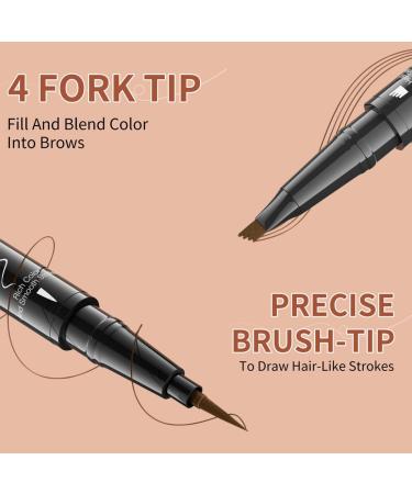 JAWUZ Microblading eyebrow pencil 2in1 eyeliner and eyebrow pencil waterresistant dark brown with eyebrow brush - Buy Online on GoSupps.com