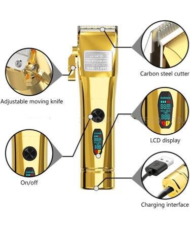 Buy Professional Gold Hair Clipper | Adjustable Fading & Blending Men s Hair Trimmer for Beard & Hair Cutting Tools International Shipping Available - Buy Online on GoSupps.com