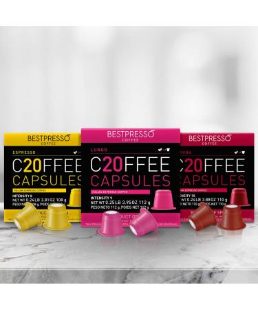 Bestpresso Coffee 120 Pod Variety Pack for Nespresso Original Machine - Certified Genuine Espresso Pods - Buy Online on GoSupps.com