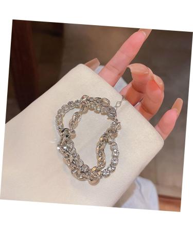 PACKOVE 2pcs Rhinestone Bracelet Wrist Bracelet Delicate Bracelet Girls Bracelet Women Bracelets Layering Bracelets Chain Bracelet Personalized Bracelet Charm Alloy Miss Chained - Buy Online on GoSupps.com