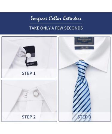 Sungrace Metal Collar & Buttons Extenders (12 Pack) - Shirt Dress Trouser Coat - Buy Online on GoSupps.com