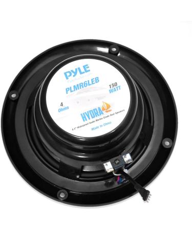 Pyle 6.5'' Dual Marine Speakers - IP44 Waterproof Outdoor Stereo System with LED Lights, 150W Power - PLMR6LEB (Black) - 1 Pair - Buy Online on GoSupps.com