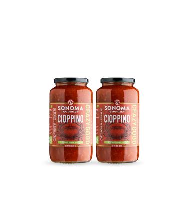 Sonoma Gourmet Cioppino Cooking Sauce | Made with The Finest Ingredients | Gluten-Free & No Sugar Added | Flavor is Our Secret Sauce - 32 Ounce Jars (Pack of 2) 32 Ounce Jar (Pack of 2)