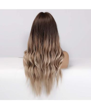 Buy Haircube 24-Inch Ombre Brown Curly Wig - Naturally Looking Synthetic Women's Wig with Middle Parting - Buy Online on GoSupps.com