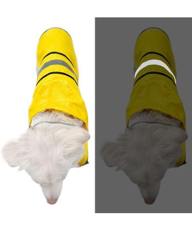 Dog Raincoat Waterproof Reflective Slicker - Medium Yellow - For Small Medium Large Dogs - Buy Online on GoSupps.com