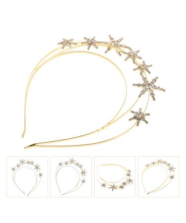 Fomiyes Crystal Hair Band | Star Tiara with Rhinestones | Multi-Layer Bridal Jewelry & Headdress for Women & Girls | Gold-Colored Wedding Hair Accessory - Buy Online on GoSupps.com
