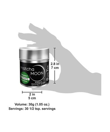 Matcha Moon - Organic Ceremonial Grade Japanese Matcha Green Tea Powder from Uji Kyoto Japan - USDA Certified - 30g Tin - Pure Zen - Buy Online on GoSupps.com