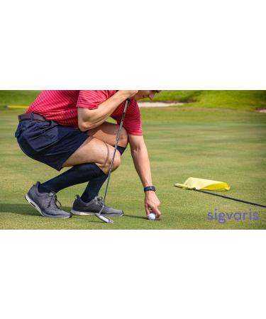 Buy SIGVARIS Men's Sea Island Cotton 220 Closed Toe Calf-High Socks 20-30mmHg - Black - Large Long | International Shipping Available - Buy Online on GoSupps.com