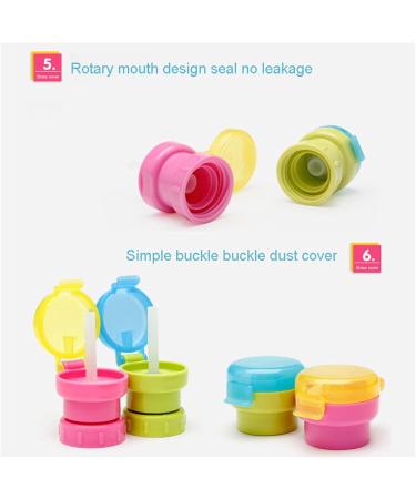 Spill Proof Water Bottle Straw Cap Portable SodaWater Bottle Twist Cover Cap with Straw for Children Adults Bottle Cap Spout Adapter with Straw Protects Kids Mouth No Spill Silicone Water Bottle - Buy Online on GoSupps.com