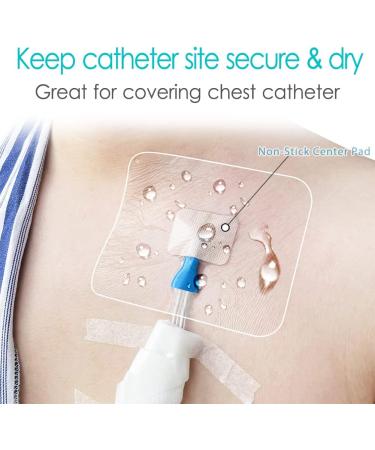 Transparent Film Dressing | Waterproof Catheter Shower Cover & Chemo Port Protector | Wound Bandage Frame Style (4x4.75 Pack of 20) | International Shipping Available - Buy Online on GoSupps.com