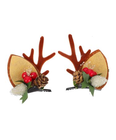 Beaupretty 2 Pairs Christmas Hair Clips Christmas Bag Filler Christmas Headband Xmas Kids Hair Accessories Billed Hair Clips Christmas Hair Decorations Girl Child Bobby Iron