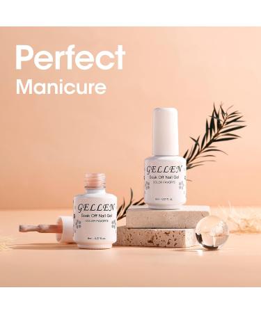 Gellen Gel Nail Polish Kit - 6 Elegant Shades Pink Rose White Nude Pearl Gel Nail Polish Set Shimmer Mermaid Gel Polish Soak Off Thread Effect Nail Art Manicure Gifts for Women Stay Chic - Buy Online on GoSupps.com