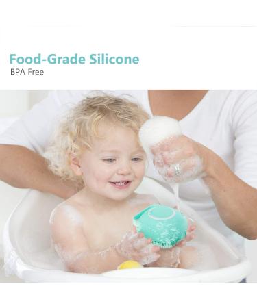 Super Bubble Bath Silicone Body Sponge with Gel Dispenser - Blue Square - Buy Online on GoSupps.com