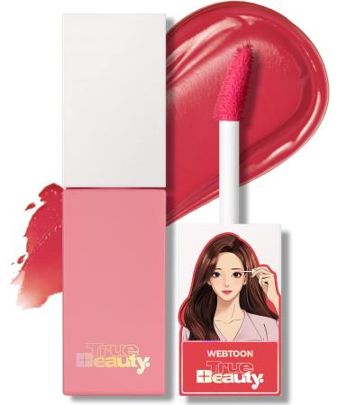 AMTS x True Beauty Makeup Edition, Lip Tint Stain | High Pigment Liquid Shine Non-Sticky Long-Wearing Long-Lasting | Korean Webtoon True Beauty Lovely Pink Makeup | Some Love