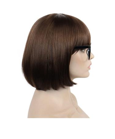Ebingoo Velma Wig 11 Inch Dark Brown Bob Wig for Women | Heat Resistant Synthetic Wig with Bangs for Daily Wear - Buy Online on GoSupps.com