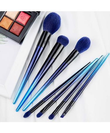 Blue Gradient Makeup Brush Set - Soft Eyeshadow Loose Powder Concealer & Foundation Brushes for Flawless Makeup Application - Buy Online on GoSupps.com