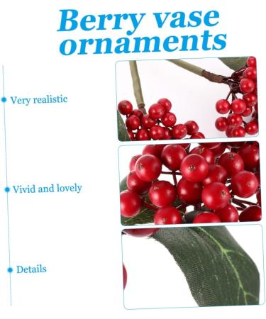 EXCEART 12 Pcs Berry Red Berries for Crafts Christmas Holiday Floral Stems Pine Tree Picks Faux Holly Berries Branches for Vase Christmas Simulation Berries Flowers Iron Wire Self Made - Buy Online on GoSupps.com