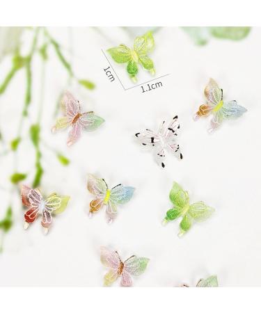 20Pcs 3D Colorful Butterflies Nails Jewelry DIY Nail Art Decals Nail Art Rhinestones Decorations DIY Resin Mold Accessories - Buy Online on GoSupps.com