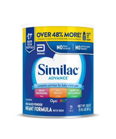 Similac Advance Infant Formula with Iron, Baby Formula Powder, 30.8-oz Can 30.8 Ounce Pack of 1 - Buy Online on GoSupps.com