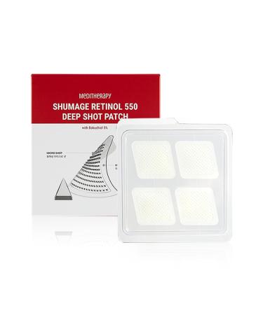 MEDITHERAPY Shumage Retinol 550 Deep Shot Patch (4 EA) Faicial Patches for Wrinkle Care Retinol & Bakuchiol Deep Care on 11 Lines and Smilelines Korean Skincare