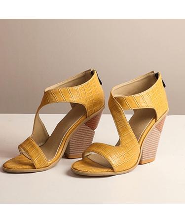Shop XTZ YGLD Summer Women s Fashion Sandals - Super High Heel Fish Mund Slide Sandals in Yellow Size 5 UK | International Shipping Available - Buy Online on GoSupps.com
