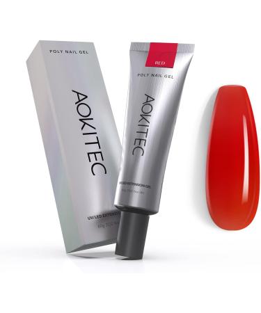 60ml Red Poly Extension Nail Gel - Quick Building UV Nail Gel for Salon & DIY Nail Art - Buy Online on GoSupps.com